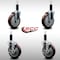 Service Caster 5'' SS Maroon Poly Wheel Swivel 1-1/8'' Expanding Stem Caster Set 2 Brakes, 4PK SCC-SSEX20S514-PPUB-MRN-2-TLB-2-118 - alternate 4